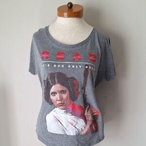 Gray Star Wars Graphic  Women's Top Tee Shirt
